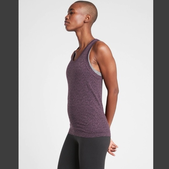 Athleta Tank Top Women’s Size Medium Dark Purple Camo‎ Momentum Seamless Top - Picture 7 of 12
